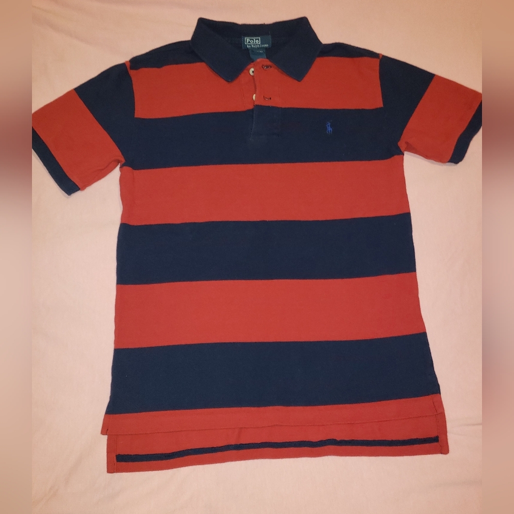 Polo by Ralph Lauren Kids Red and Navy Striped Polo Shirt